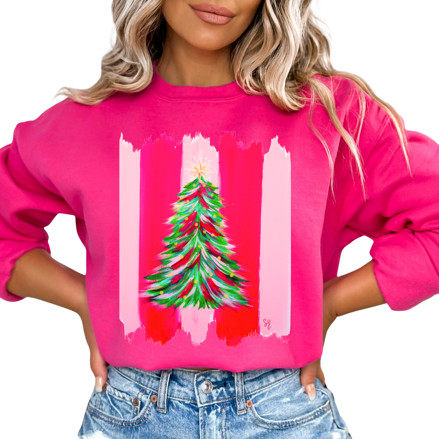 Pink Tree for Me Crewneck