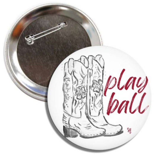 Play Ball Game Day Pin Garnet/Crimson