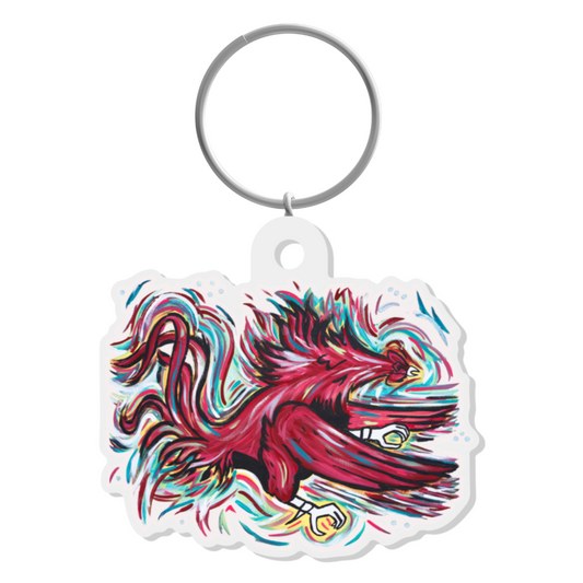 Cocky Feathers Keychain