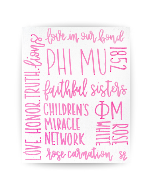 Phi Mu in Words