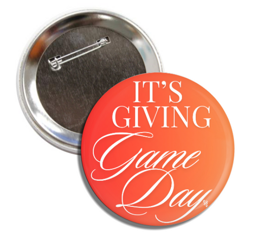 It's Giving Game Day Pin Orange