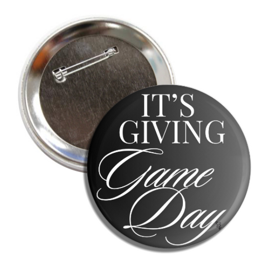 It's Giving Game Day Pin Black